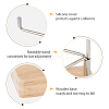 Square Wooden Crystal Rock Display Easels with Iron Holder ODIS-WH0038-28B-P-3