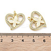 Brass Micro Pave Clear Cubic Zirconia Pendants KK-L213-018G-01-3