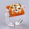 Transparent Resin Cuff Rings RJEW-T017-02-5