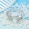 304 Stainless Steel Open Cuff Finger Rings for Women RJEW-B109-07P-02-2