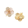 Brass Micro Pave Cubic Zirconia Stud Earrings Findings EJEW-B063-02G-2