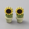 Sunflower Flowerpot Food Grade Eco-Friendly Silicone Beads SIL-TAC0002-20-2