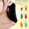 12Pcs 6 Colors  Transparent Resin & Walnut Wood Big Pendants RESI-TA0003-42-9