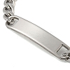 Non-Tarnish 304 Stainless Steel Curb Chain ID Bracelets for Women LS-BJEW-U003-03P-2