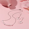 Natural Rose Quartz Chips Beaded Jewelry Set SJEW-JS01231-06-2