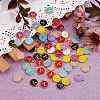 120Pcs 12 Colors Golden Plated Alloy Charms ENAM-SZ0001-64Y-6