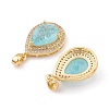 Golden Plated Brass Micro Pave Clear Cubic Zirconia Pendants ZIRC-F123-01D-3