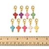 80Pcs Synthetic Turquoise Cross Pendant Decorations HJEW-FS00038-5