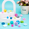 30Pcs 30 Styles Flower Silicone Focal Beads SIL-TA0001-83-6
