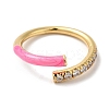 Rack Plating Brass Cubic Zirconia Open Cuff Rings for Women RJEW-S407-04B-2