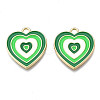 Rack Plating Light Gold Alloy Enamel Pendants ENAM-Q444-014J-RS-1