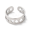 Non-Tarnish Spade & Club & Heart & Diamond 304 Stainless Steel Open Cuff Ring for Women RJEW-K245-47P-1