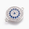 Brass Micro Pave Cubic Zirconia Links Connectors X-ZIRC-O026-06P-NR-1