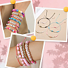 Valentine's Day Theme DIY Polymer Clay Beads & Alloy Enamel Charm Stretch Bracelets Making Kits DIY-SP0003-43-5