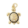 Brass Pave Clear Cubic Zirconia Pendants KK-G554-08C-G-1