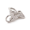 Brass Micro Pave Clear Cubic Zirconia Butterfly Charms ZIRC-F132-54P-3