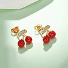 Brass Micro Pave Cubic Zirconia Stud Earrings EJEW-D322-05G-02-2