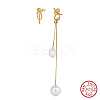 925 Sterling Silver Bowknot Stud Earrings with Cubic Zirconia EJEW-Z041-04G-1