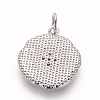 Brass Micro Pave Cubic Zirconia Pendants KK-P156-13P-01-NR-2