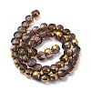 Half Plated Electroplate Transparent Glass Beads Strands EGLA-E060-02A-HP03-2