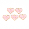 Light Gold Plated Alloy Enamel Pendants ENAM-R136-48C-1