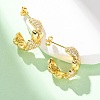 Brass Micro Pave Clear Cubic Zirconia Stud Earrings EJEW-D322-07G-01-2
