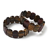 Natural Red Yellow Tiger Eye Beads Stretch Bracelets for Women Men BJEW-I323-02S-1