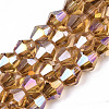 Electroplate Glass Beads Strands EGLA-Q118-6mm-B-3