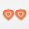 Rack Plating Light Gold Alloy Enamel Pendants ENAM-Q444-014B-RS-1