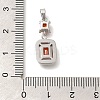 304 Stainless Steel Micro Pave Cubic Zirconia Pendants STAS-H228-03P-04-3