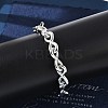 304 Stainless Steel Infinity Link Chain Bracelets for Women Men BJEW-F488-53C-P-3