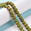 Handmade Fancy Antique Glazed Porcelain Ceramic Round Beads Strands PORC-L019-6mm-10-4