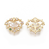 Brass Cubic Zirconia Pendants KK-T050-03G-03-NF-2