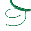 Natural White Moonstone & West African Jade & Green Aventurine & Dyed Persian Jade Round Beads Braided Bead Bracelets for Women BJEW-JB12917-05-4