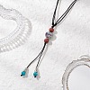 3Pcs 3 Styles Retro Glass & Porcelain & Alloy Snake Adjustable Nylon Cord Y Necklaces for Women NJEW-JN05360-4