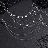4Pcs 4 Style Butterfly & Cross & Sword Brass Pocket Pants Waist Chains with Zinc Alloy Clasps AJEW-GO00021-5