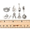 40Pcs 8 Styles Banquet Theme Tibetan Style Alloy Pendants TIBE-FP0001-09-3
