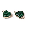 Synthetic Malachite Love Heart Pendants G-T138-205B-G-2