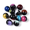 Spray Painted Opaque Acrylic Round Beads SACR-T018-22M-1