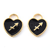 Light Gold Plated Alloy Enamel Pendants ENAM-R136-30-24-2