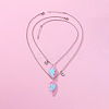 2Pcs Fashionable Alloy Enamel BFF Glitter Heart Magnetic Pendant Necklaces for Women FS-WGD1691-01-4