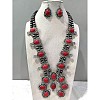 Oval Synthetic Turquoise Dangle Earrings & Pendant Necklaces FS-WG6ECB4-03-1