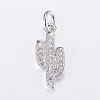 Brass Micro Pave Cubic Zirconia Charms ZIRC-E135-34P-1
