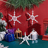 Christmas Snowflake Glass Pendant Decoration HJEW-GO00060-5
