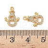 Christmas Brass Micro Pave Clear Cubic Zirconia Charms KK-B160-41G-01-3