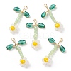 Glass Beaded Pendants GLAA-K060-02G-06-3