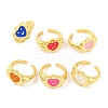 Brass Open Cuff Rings RJEW-U009-20G-1