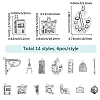 56Pcs 14 Styles Tibetan Style Alloy Pendants TIBE-SC0002-49-RS-2