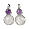 Natural Quartz Crystal & Natural Amethyst Pendants G-G147-06P-02-1