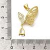 Brass Micro Pave Clear Cubic Zirconia Pendants KK-M297-01G-3